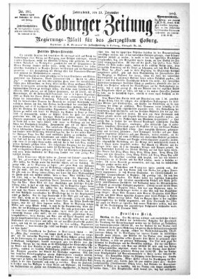 Coburger Zeitung Samstag 19. Dezember 1885