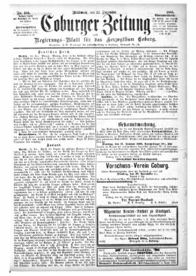 Coburger Zeitung Mittwoch 23. Dezember 1885