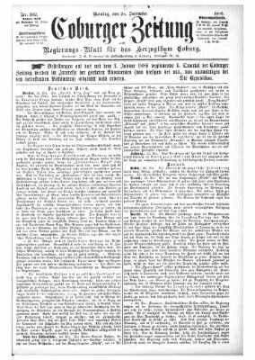 Coburger Zeitung Montag 28. Dezember 1885