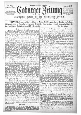 Coburger Zeitung Dienstag 29. Dezember 1885