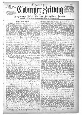 Coburger Zeitung Dienstag 5. Januar 1886