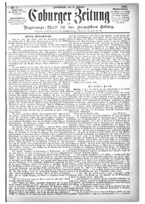 Coburger Zeitung Samstag 9. Januar 1886