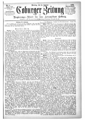 Coburger Zeitung Montag 11. Januar 1886