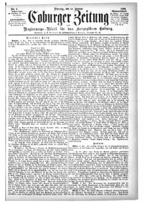 Coburger Zeitung Dienstag 12. Januar 1886