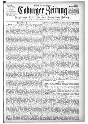 Coburger Zeitung Freitag 15. Januar 1886