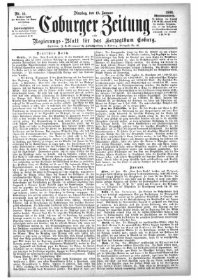 Coburger Zeitung Dienstag 19. Januar 1886