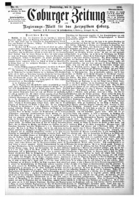 Coburger Zeitung Donnerstag 21. Januar 1886