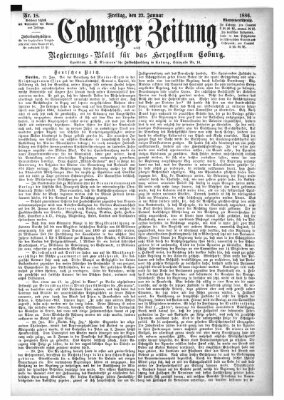 Coburger Zeitung Freitag 22. Januar 1886