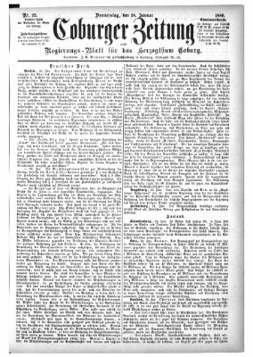 Coburger Zeitung Donnerstag 28. Januar 1886