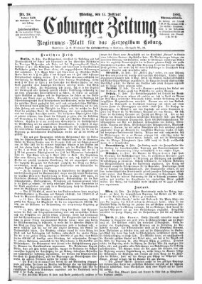 Coburger Zeitung Montag 15. Februar 1886