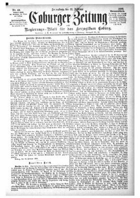 Coburger Zeitung Samstag 27. Februar 1886