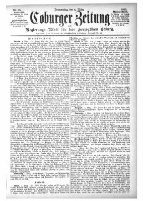 Coburger Zeitung Donnerstag 4. März 1886