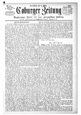 Coburger Zeitung Samstag 13. März 1886