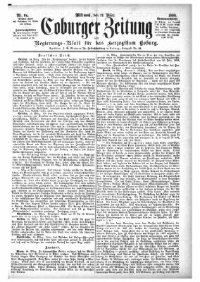 Coburger Zeitung Mittwoch 17. März 1886