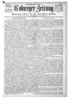 Coburger Zeitung Samstag 20. März 1886