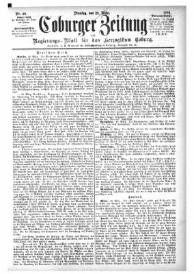 Coburger Zeitung Dienstag 23. März 1886