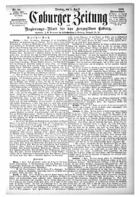 Coburger Zeitung Montag 5. April 1886