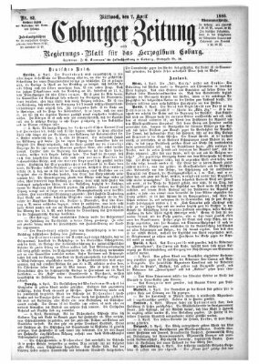 Coburger Zeitung Mittwoch 7. April 1886