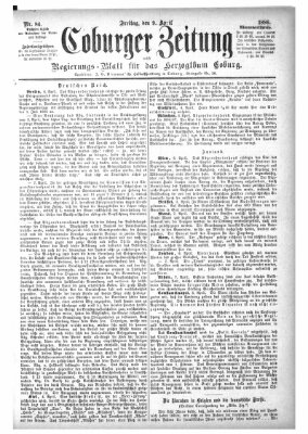 Coburger Zeitung Freitag 9. April 1886