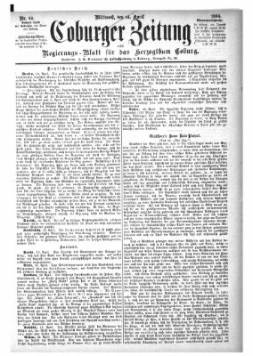 Coburger Zeitung Mittwoch 14. April 1886