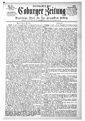 Coburger Zeitung Donnerstag 29. April 1886