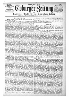 Coburger Zeitung Montag 3. Mai 1886