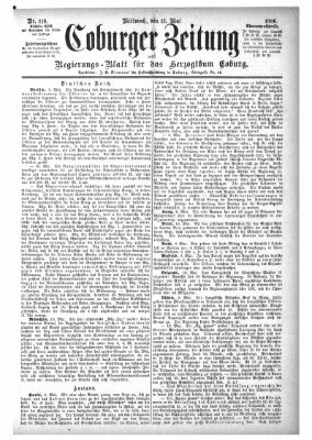 Coburger Zeitung Mittwoch 12. Mai 1886