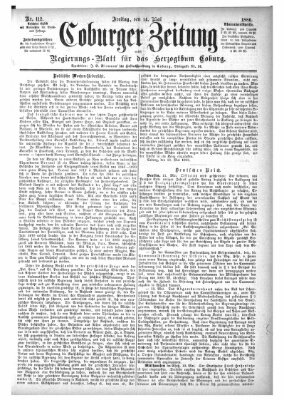 Coburger Zeitung Freitag 14. Mai 1886