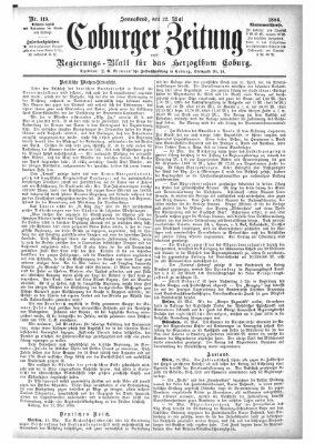 Coburger Zeitung Samstag 22. Mai 1886