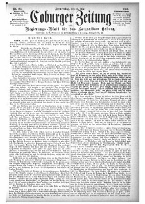 Coburger Zeitung Donnerstag 27. Mai 1886