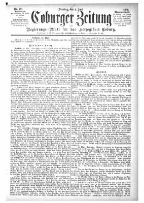 Coburger Zeitung Dienstag 1. Juni 1886