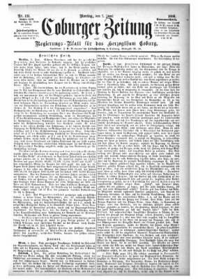 Coburger Zeitung Montag 7. Juni 1886