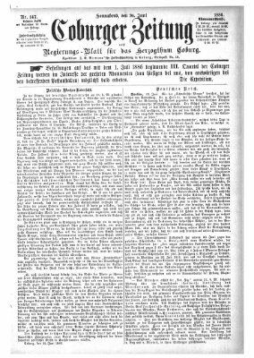 Coburger Zeitung Samstag 26. Juni 1886