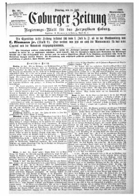 Coburger Zeitung Dienstag 13. Juli 1886