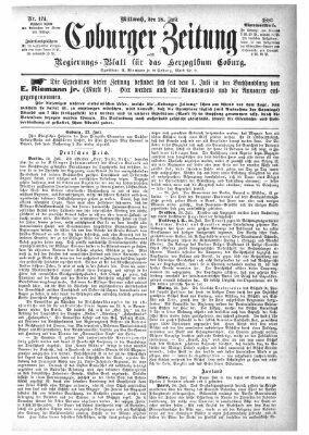 Coburger Zeitung Mittwoch 28. Juli 1886