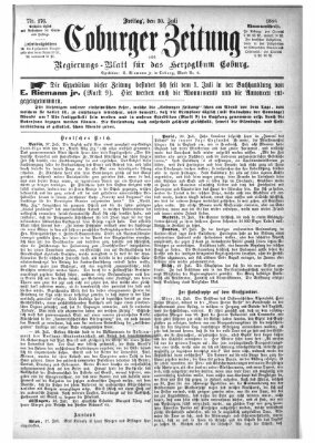 Coburger Zeitung Freitag 30. Juli 1886