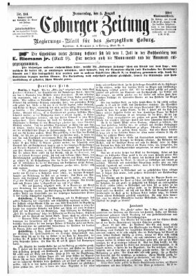 Coburger Zeitung Donnerstag 5. August 1886