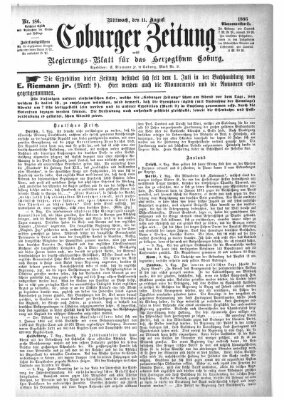 Coburger Zeitung Mittwoch 11. August 1886