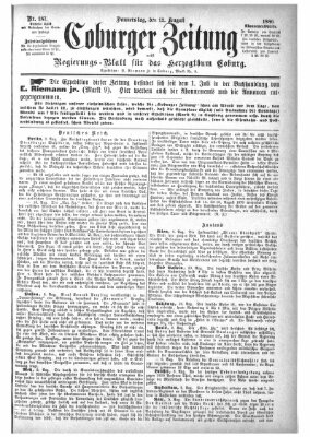 Coburger Zeitung Donnerstag 12. August 1886