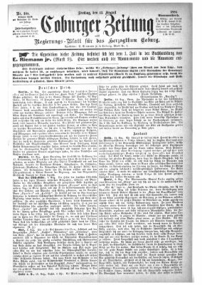 Coburger Zeitung Freitag 13. August 1886