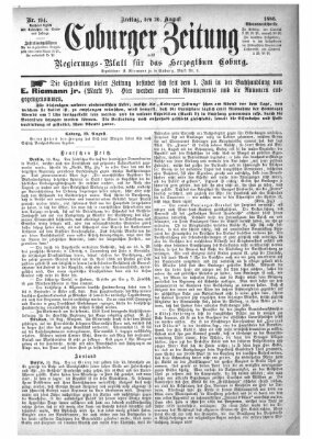 Coburger Zeitung Freitag 20. August 1886