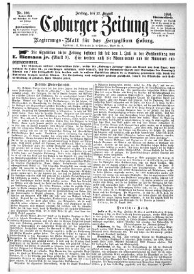 Coburger Zeitung Freitag 27. August 1886