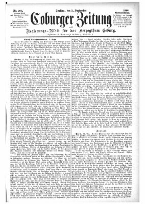 Coburger Zeitung Freitag 3. September 1886