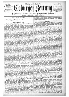 Coburger Zeitung Montag 13. September 1886