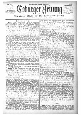 Coburger Zeitung Donnerstag 16. September 1886