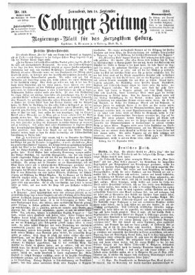 Coburger Zeitung Samstag 18. September 1886