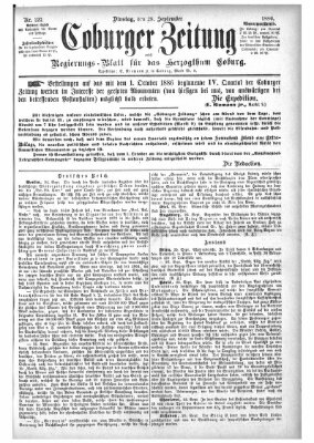 Coburger Zeitung Dienstag 28. September 1886