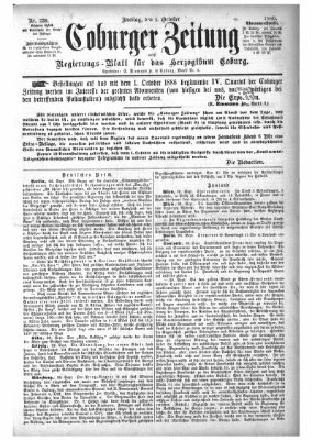 Coburger Zeitung Freitag 1. Oktober 1886