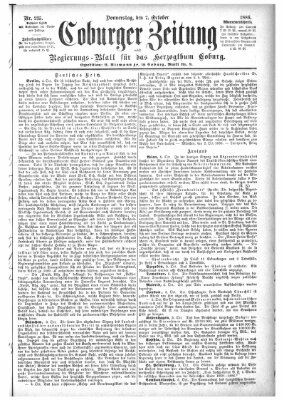 Coburger Zeitung Donnerstag 7. Oktober 1886