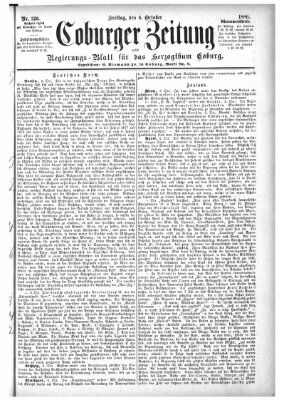 Coburger Zeitung Freitag 8. Oktober 1886